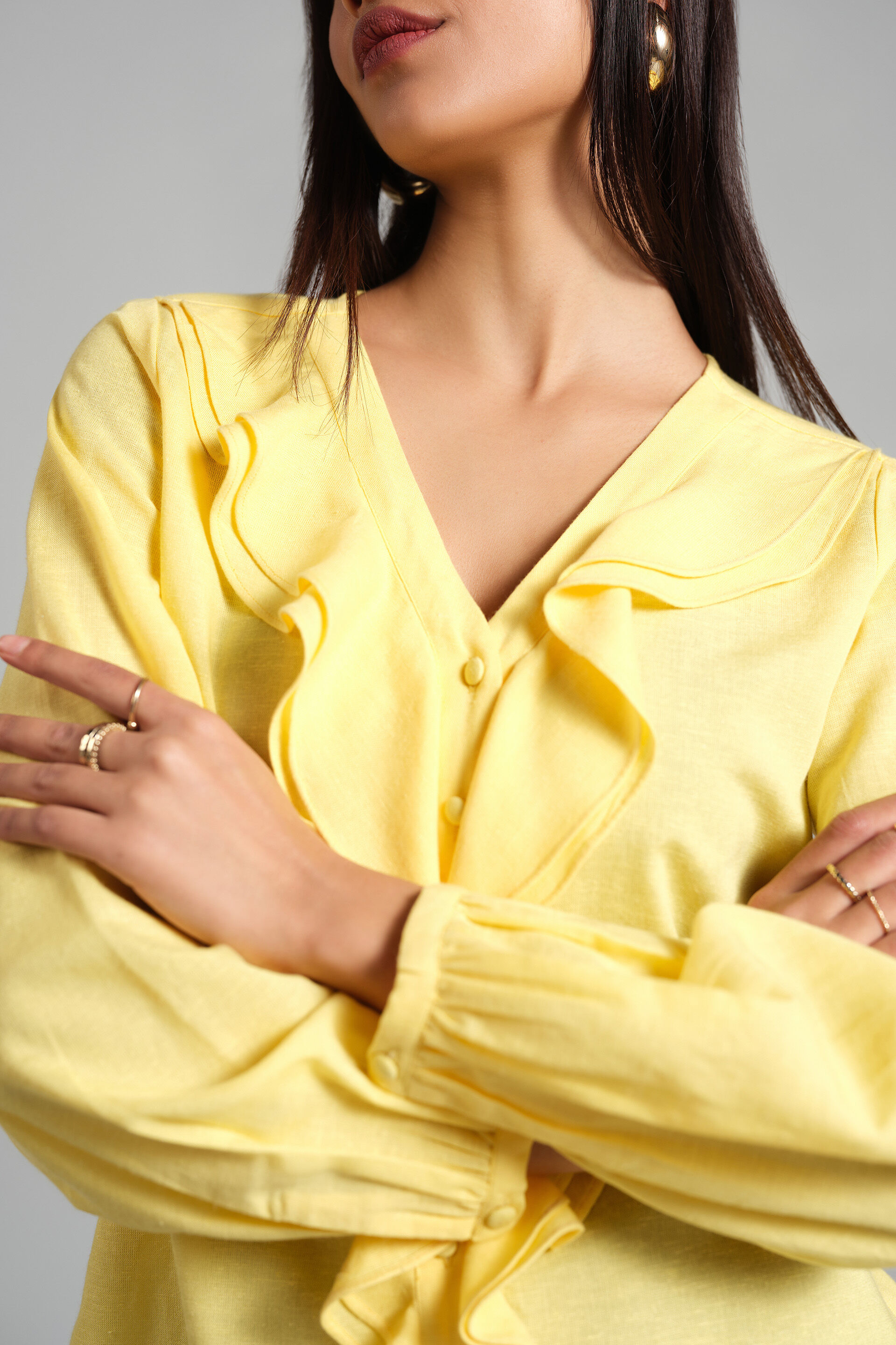 All In The Ruffles Top, Yellow, image 5
